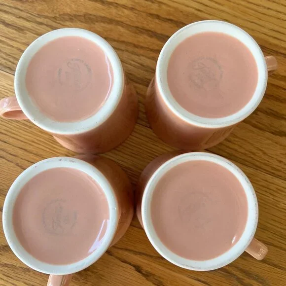 Vintage Fiesta Retired Apricot Ring Handled Mug Set of 4 Post 1986 -  threedaughtersproperties.com